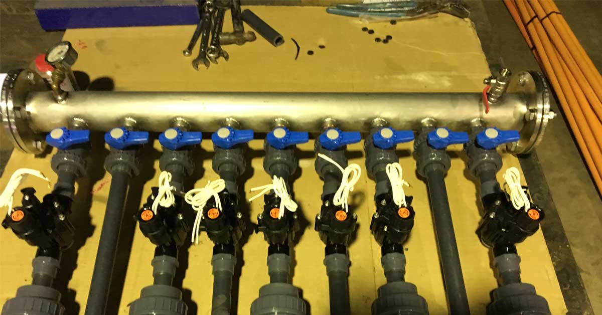 welding water manifold pump feature